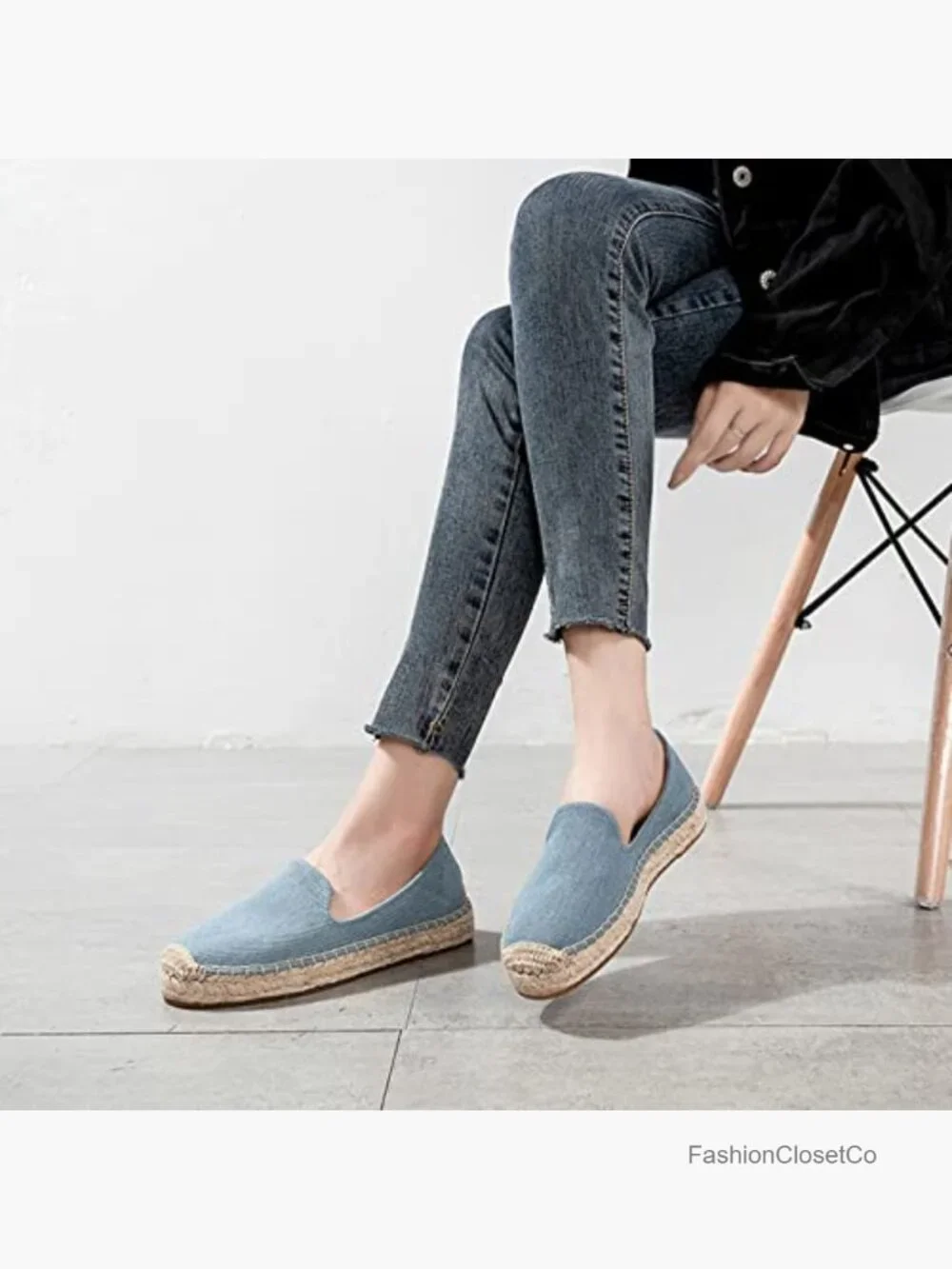 Canvas Espadrille Loafers Slip On Flat Shoes Casual Cap Toe Platform